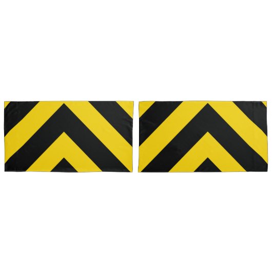 Bold Highway Traffic Bumble Bee Chevrons Kussensloop (Voorkant-Set)