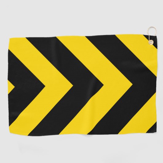 Bold Highway Traffic Bumble Bee Chevrons on a Golfhanddoek (Horizontaal)