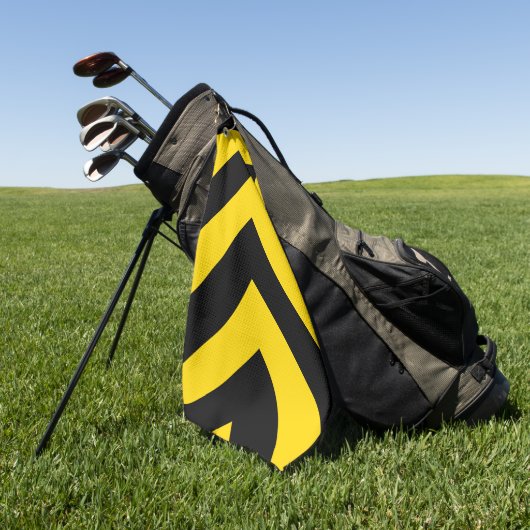 Bold Highway Traffic Bumble Bee Chevrons on a Golfhanddoek (Groen)