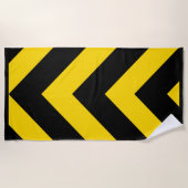 Bold Highway Traffic Bumble Bee Chevrons on a Strandlaken (Voorkant)