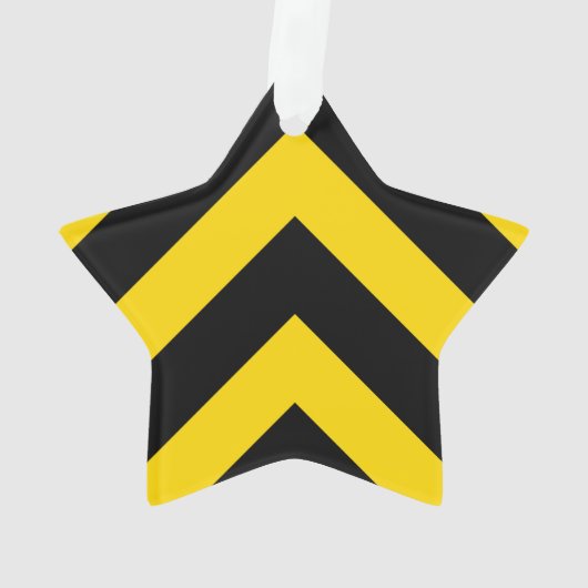 Bold Highway Traffic Bumble Bee Chevrons Ornament (achterkant)