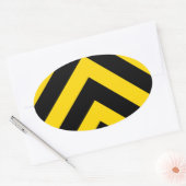 Bold Highway Traffic Bumble Bee Chevrons Ovale Sticker (Envelop)