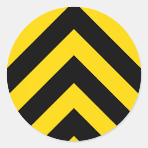 Bold Highway Traffic Bumble Bee Chevrons Ronde Sticker