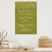 Bold Hues Chartreuse Green Marble Welcome Poster (Cuisine)