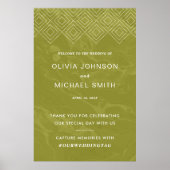 Bold Hues Chartreuse Green Marble Welcome Poster (Devant)