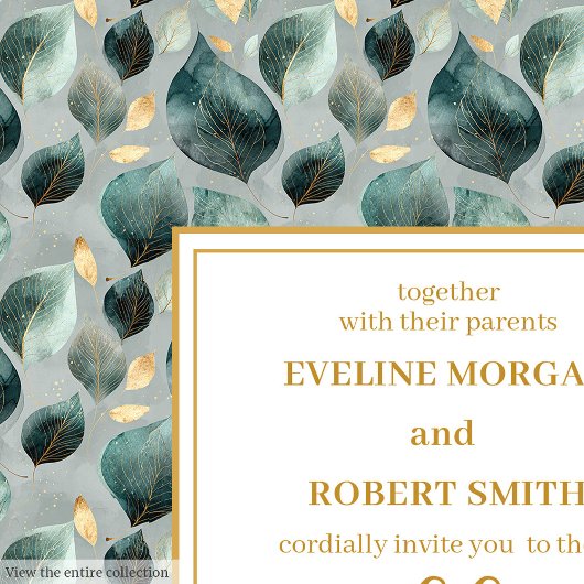 Bold Hunter Green Gold Faire-part de mariage