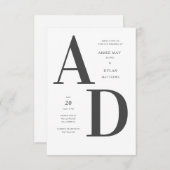 Bold Initialen Weddenschap Aankondiging (Voorkant / Achterkant)