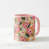 Bold Inky Floral Pattern | Hand-Drawn Botanical Mok (Voorkant rechts)