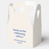 Bold Ivory Blue Custom Schattige Bat Mitzvah Dank  Bedankdoosjes (Geopend)