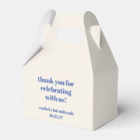 Bold Ivory Blue Custom Schattige Bat Mitzvah Dank 