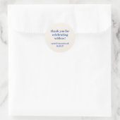 Bold Ivory Blue Custom Schattige Bat Mitzvah Dank  Ronde Sticker (Tas)