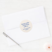 Bold Ivory Blue Custom Schattige Bat Mitzvah Dank  Ronde Sticker (Envelop)