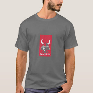 Bold Japanese Samurai Helmet Graphic T-shirt