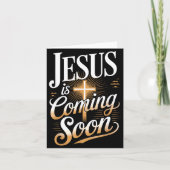 Bold Jesus Is Coming Soon Christian Apparel Kaart (Voorkant)