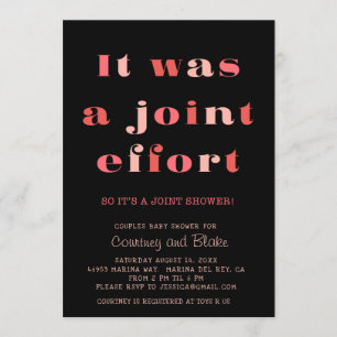 Bold Joint Infort Baby shower Invitation Oranje Kaart