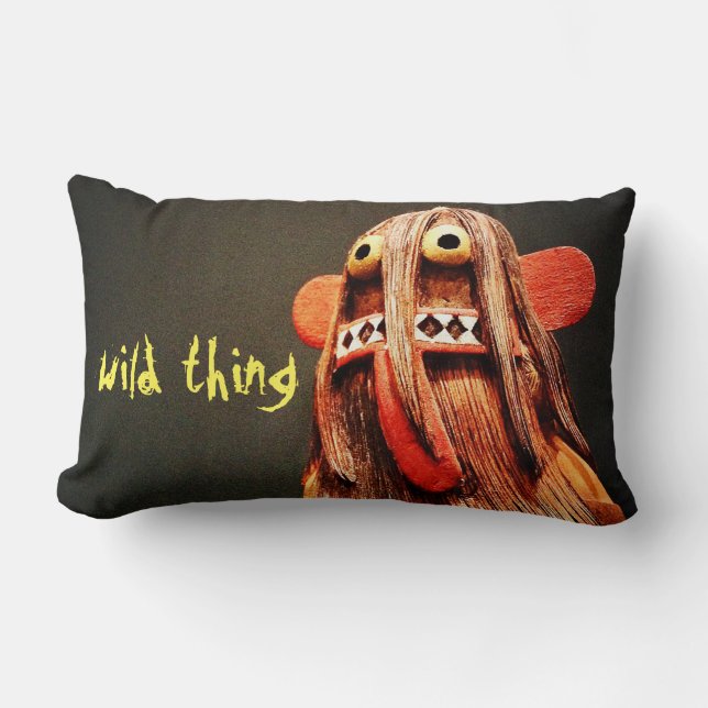 Bold Kachina Doll Face Photo Wild Thing Quote Scha Kussen (Voorkant)