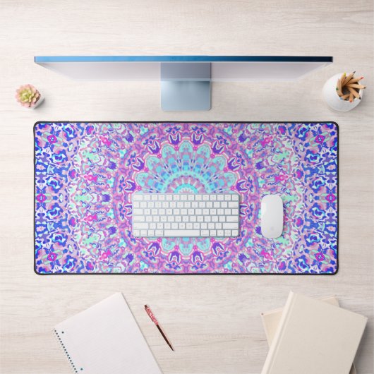 Bold Kleurrijke Eclectische Groovy Boho Hippie Man Bureaumat (Kantoor 1)