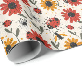 Bold Ladybug Design Cadeaupapier (Rol Hoek)