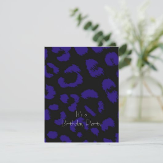 Bold Leopard Fur Pattern Birthday Party nodigt uit Kaart (Staand voorkant)