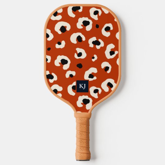Bold Leopard Monogrammed Pickleball Paddle (Voorkant)
