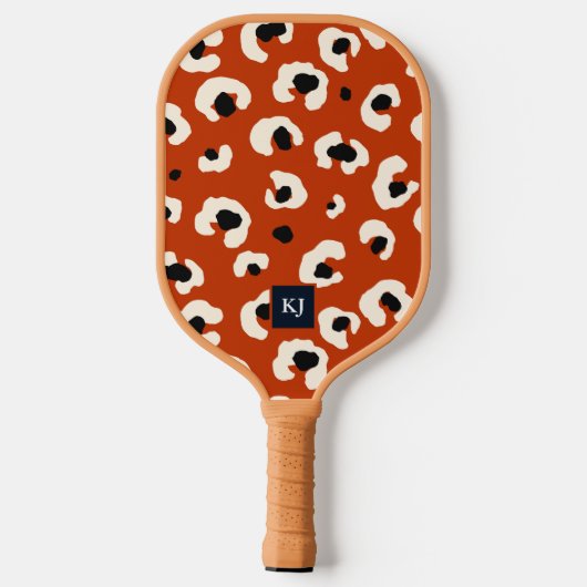 Bold Leopard Monogrammed Pickleball Paddle (Achterkant)
