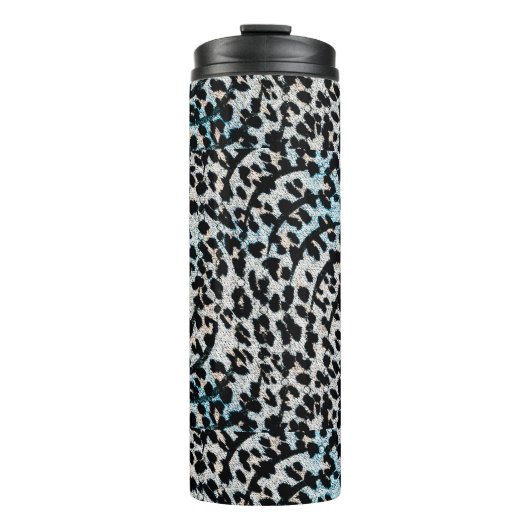 Bold Leopard Print Thermische Tumbler Thermosbeker (Voorkant)