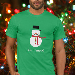 Bold LET IT NEIGE Noël Souriant Snowman T-shirt