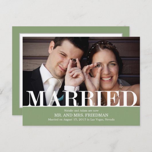 Bold Letters Wedding Aankondiging (Voorkant / Achterkant)