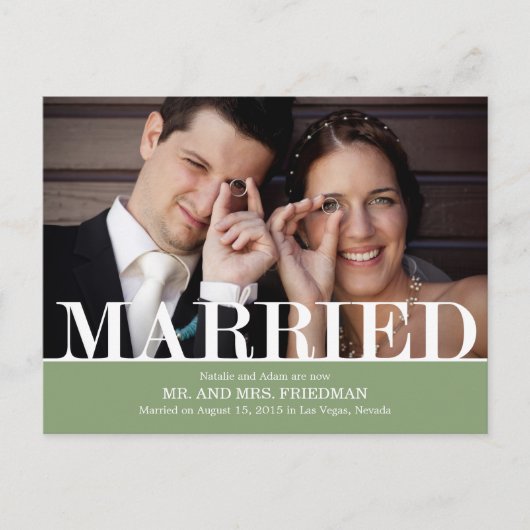 Bold Letters Wedding Aankondiging (Voorkant)