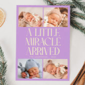 Bold Little Miracle Xmas Wisteria Photo Birth Aankondiging