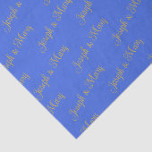 Bold Luxurious Royal Blue & Gold Script Wedding  Tissuepapier (Detail)