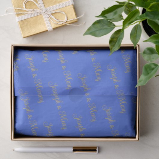 Bold Luxurious Royal Blue & Gold Script Wedding  Tissuepapier (Geschenk)
