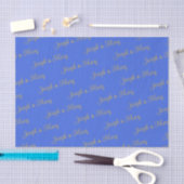 Bold Luxurious Royal Blue & Gold Script Wedding  Tissuepapier (Craft)