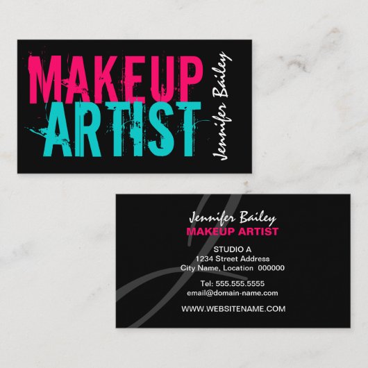 Bold Makeup Artist Visitekaartje (Voorkant / Achterkant)