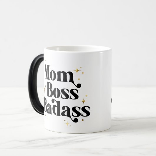 Bold Maman Boss Badass Cafe Mug Modern Black Gold (Devant gauche)