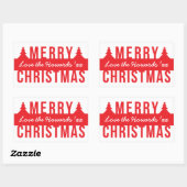 Bold Merry Kerstmis Cutout Trees Rechthoekige Sticker (Vel)