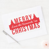 Bold Merry Kerstmis Cutout Trees Rechthoekige Sticker (Envelop)