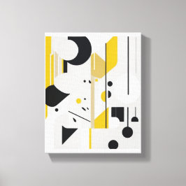 Bold Mid-Century Modern Abstract Geometric Art Canvas Afdruk