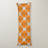 Bold Minimalist Poppy Textured Floral Orange Lichaamskussen (Achterkant (Verticaal))