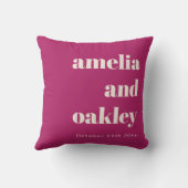 Bold Minimalist Purple Berry Retro Custom Wedding Kussen (Achterkant)