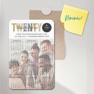 Bold Mix Typografie 2025 Moderne Kalender Foto Magneet