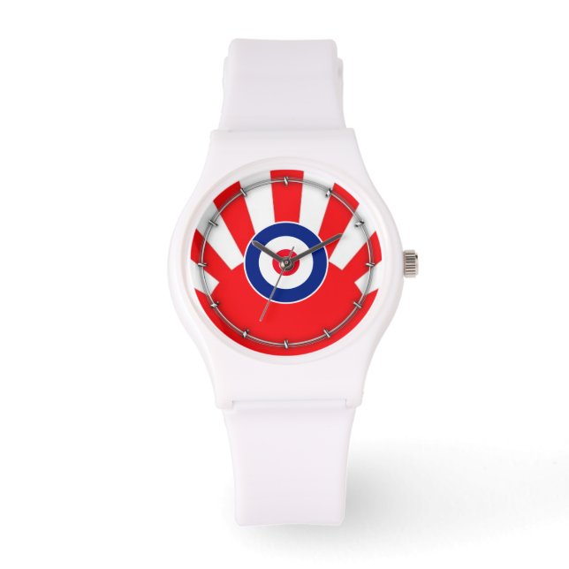 Bold MOD Target Roundel over de crisis in Japan Horloge (Voorkant)
