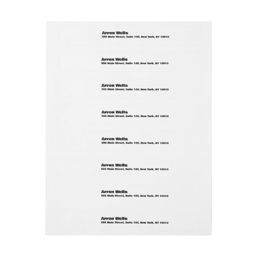 Bold Modern Adreslabel Wikkel (Vel)