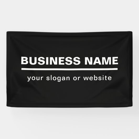 Bold Modern Bedrijfsnaam Sjabloon | B&W Spandoek (Horizontaal)