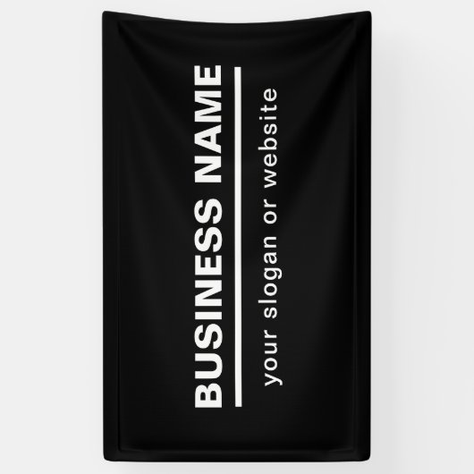 Bold Modern Bedrijfsnaam Sjabloon | B&W Spandoek (Verticaal)