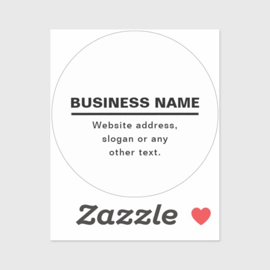 Bold Modern Bedrijfsnaam Sjabloon | B&W Sticker (Vel)