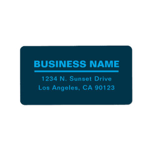 Bold Modern Bedrijfsnaam Sjabloon   Blauw Etiket