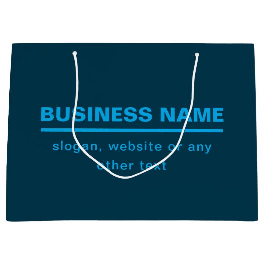 Bold Modern Bedrijfsnaam Sjabloon | Blauw Groot Cadeauzakje (Voorkant)