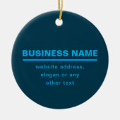 Bold Modern Bedrijfsnaam Sjabloon | Blauw Keramisch Ornament (Voorkant)