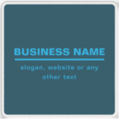 Bold Modern Bedrijfsnaam Sjabloon | Blauw Sticker (Voorkant)